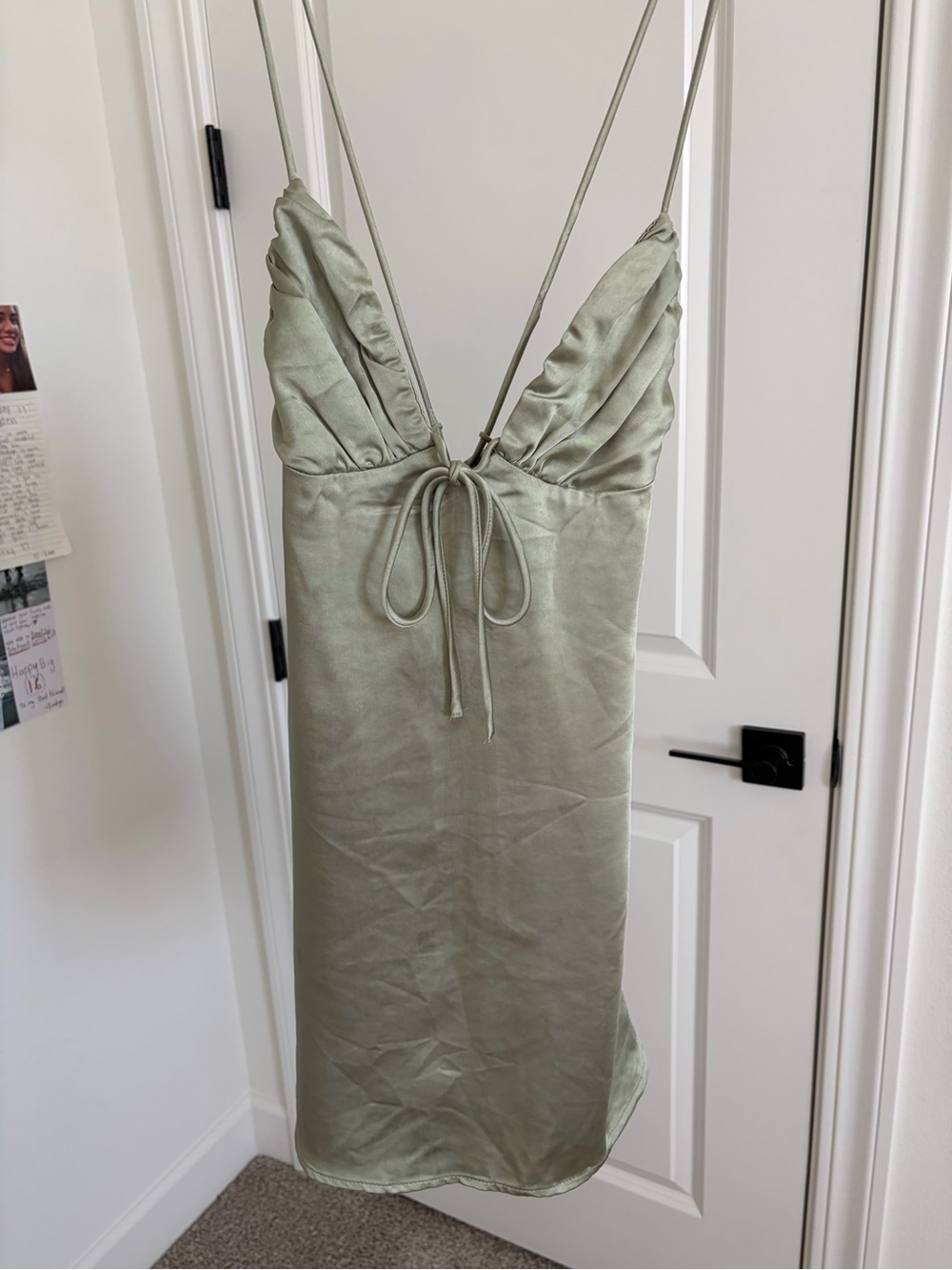 Princess Polly Sage Green Satin Slip Chemise - Picture 3 of 5